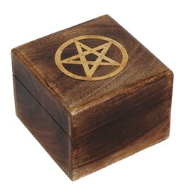 Trukado Pentagram Houten Doosje met Messing Inleg