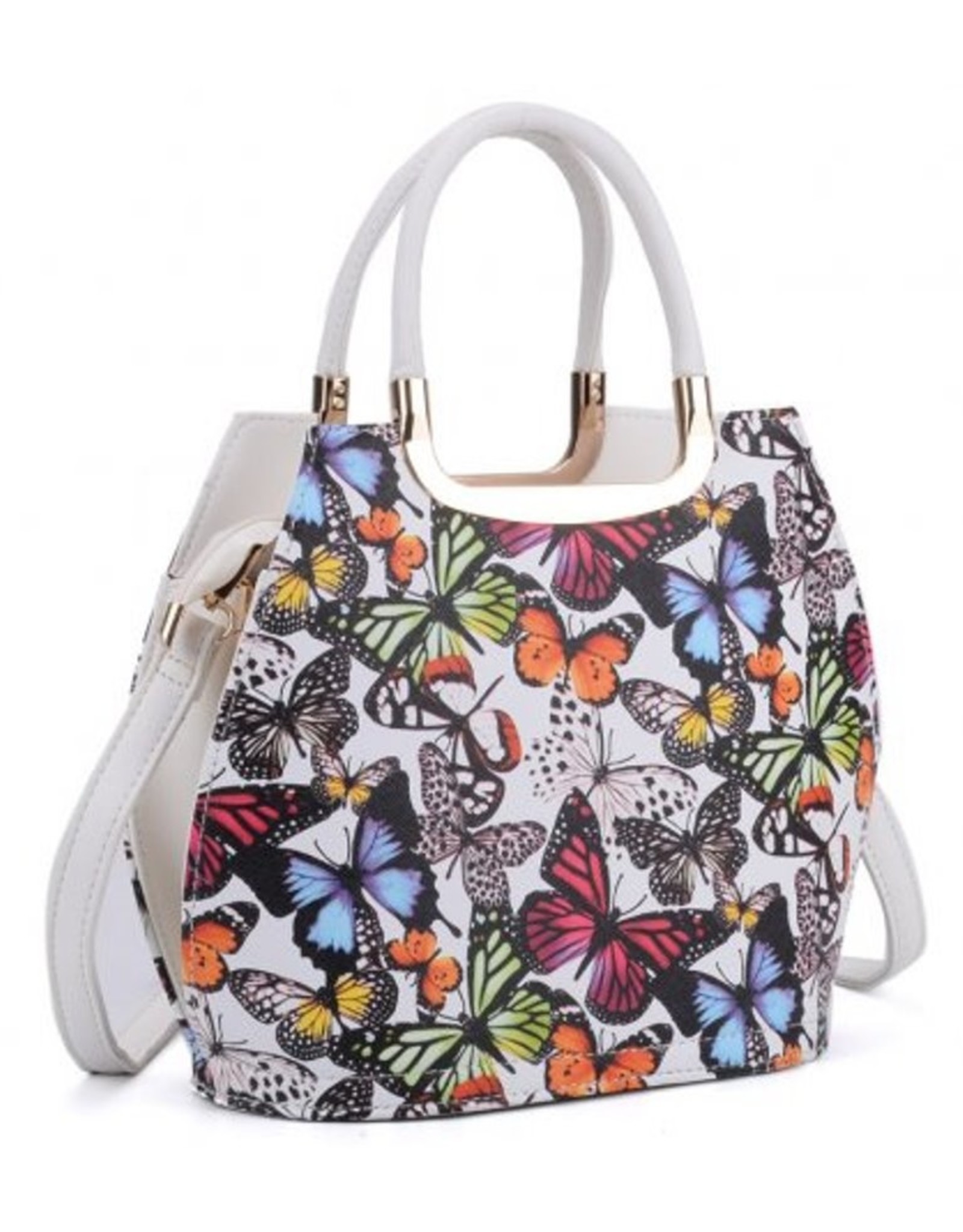 Trukado Fashion bags - Fashionable Handbag with Exotic Butterflies Butterfly white