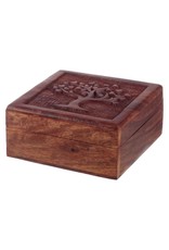 Trukado Miscellaneous - Sheesham Hout Tree of Life Doosje 12,5cm x 12,5cm x 6cm