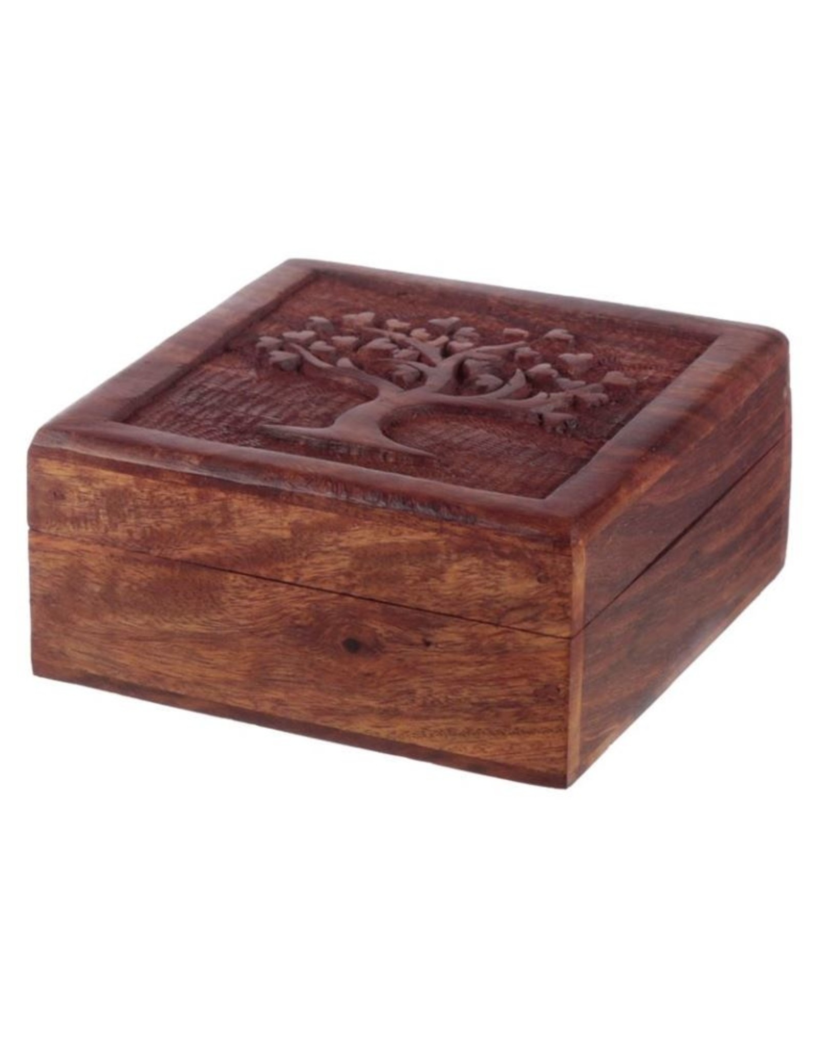 Trukado Miscellaneous - Sheesham Hout Tree of Life Doosje 12,5cm x 12,5cm x 6cm