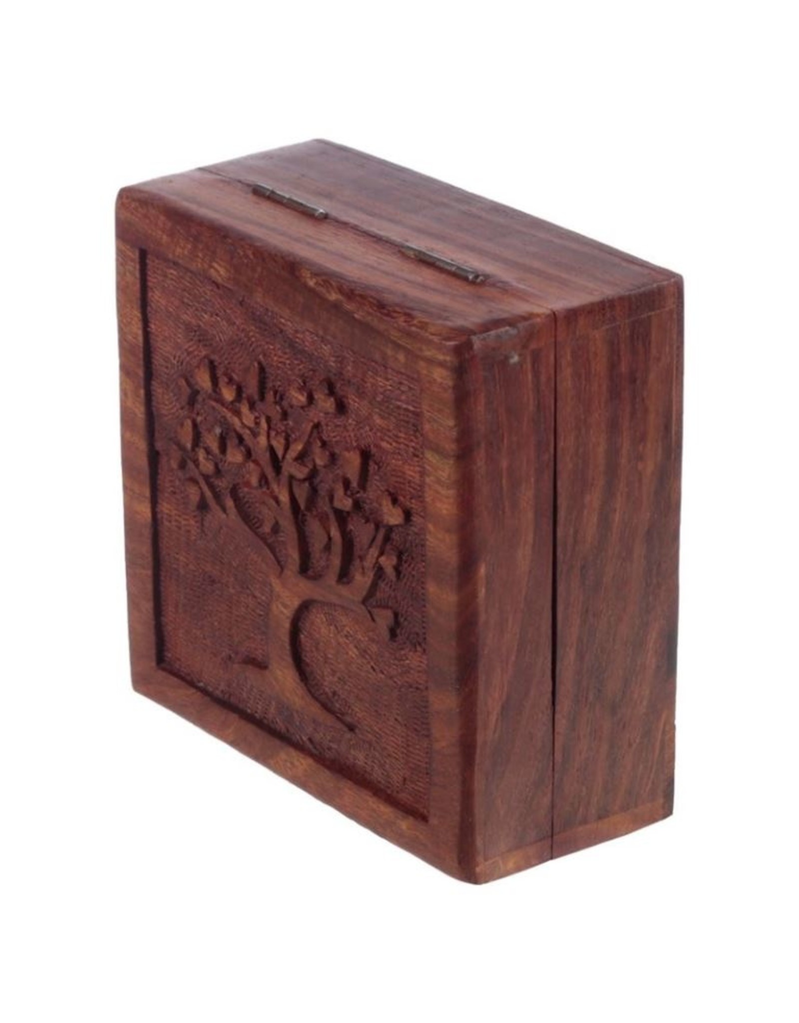 Trukado Miscellaneous - Sheesham Hout Tree of Life Doosje 12,5cm x 12,5cm x 6cm