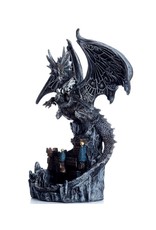 Duistere legenden Giftware, beelden, collectables - Duistere Legenden Wings of Magic Zilver Kasteel Wachter Draak