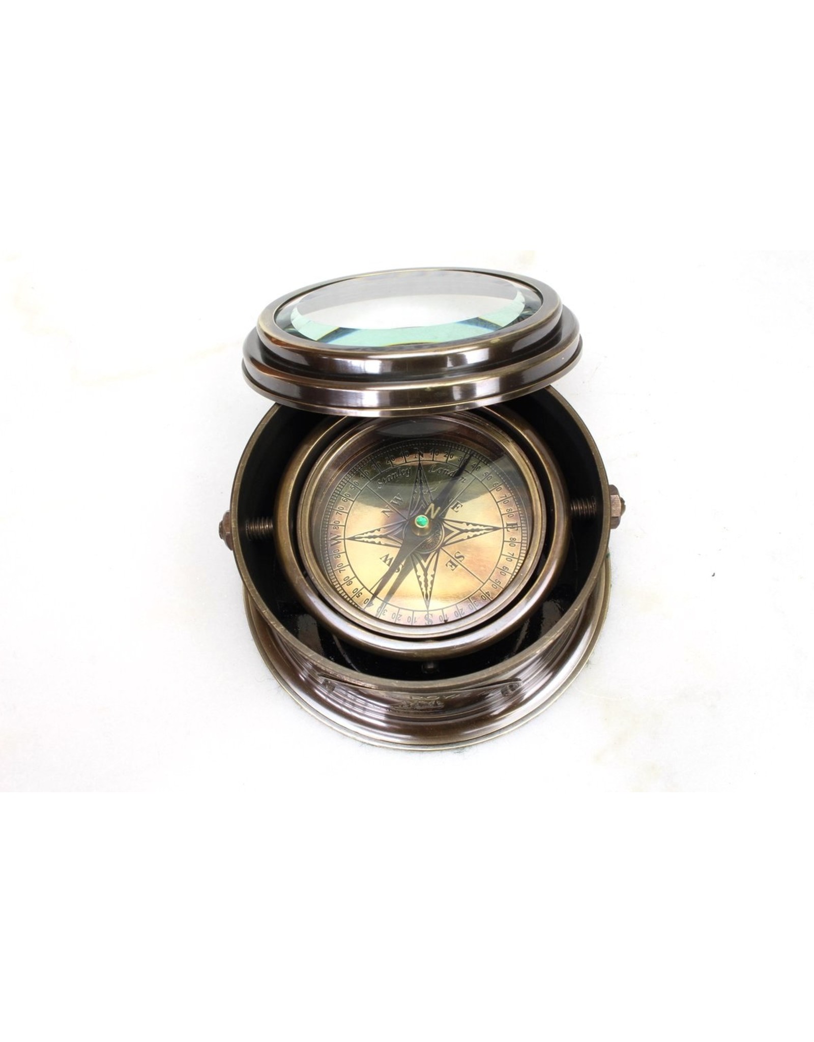 Antikcart Royal Navy 2 inches Brass Compass Collectible Decor - Antikcart