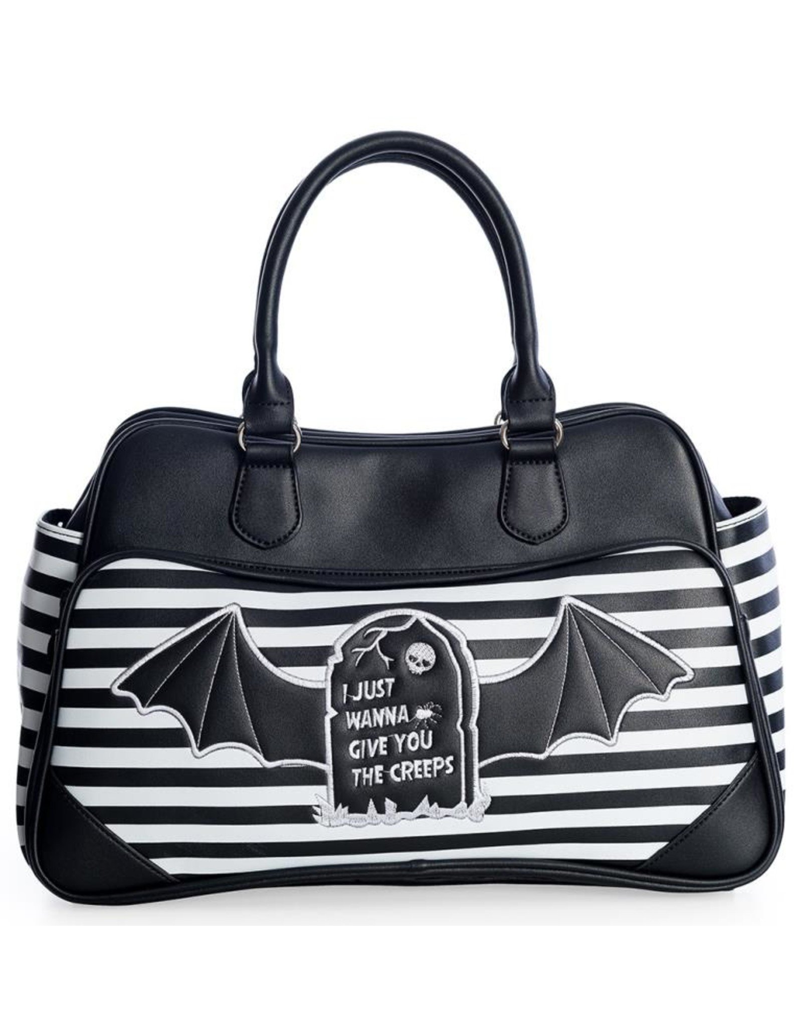 Banned Gothic Bags Steampunk Bags - Banned Tombstone with Bat Wings handbag