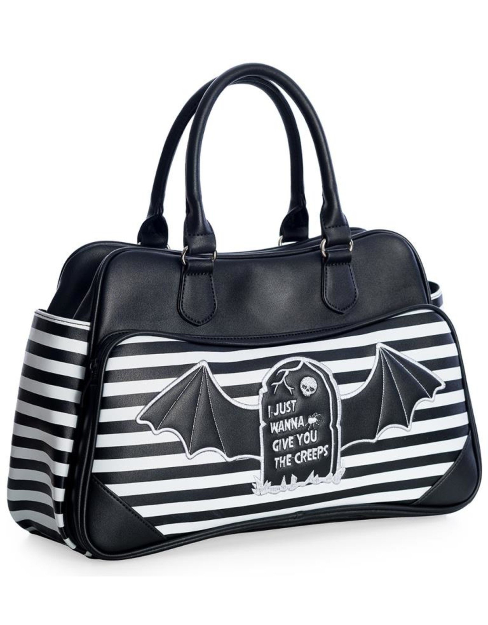 Banned Gothic Bags Steampunk Bags - Banned Tombstone with Bat Wings handbag