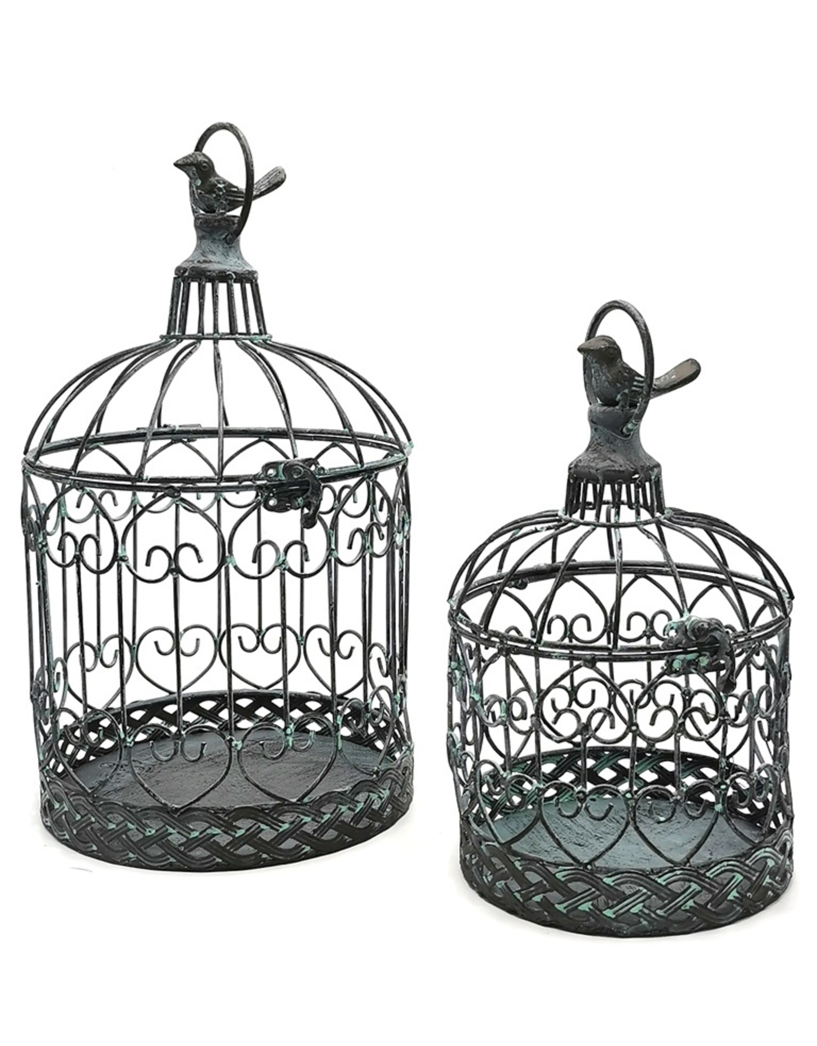 Trukado Miscellaneous - Brocante Metal Bird Cage Vintage Look (round) - Set of 2