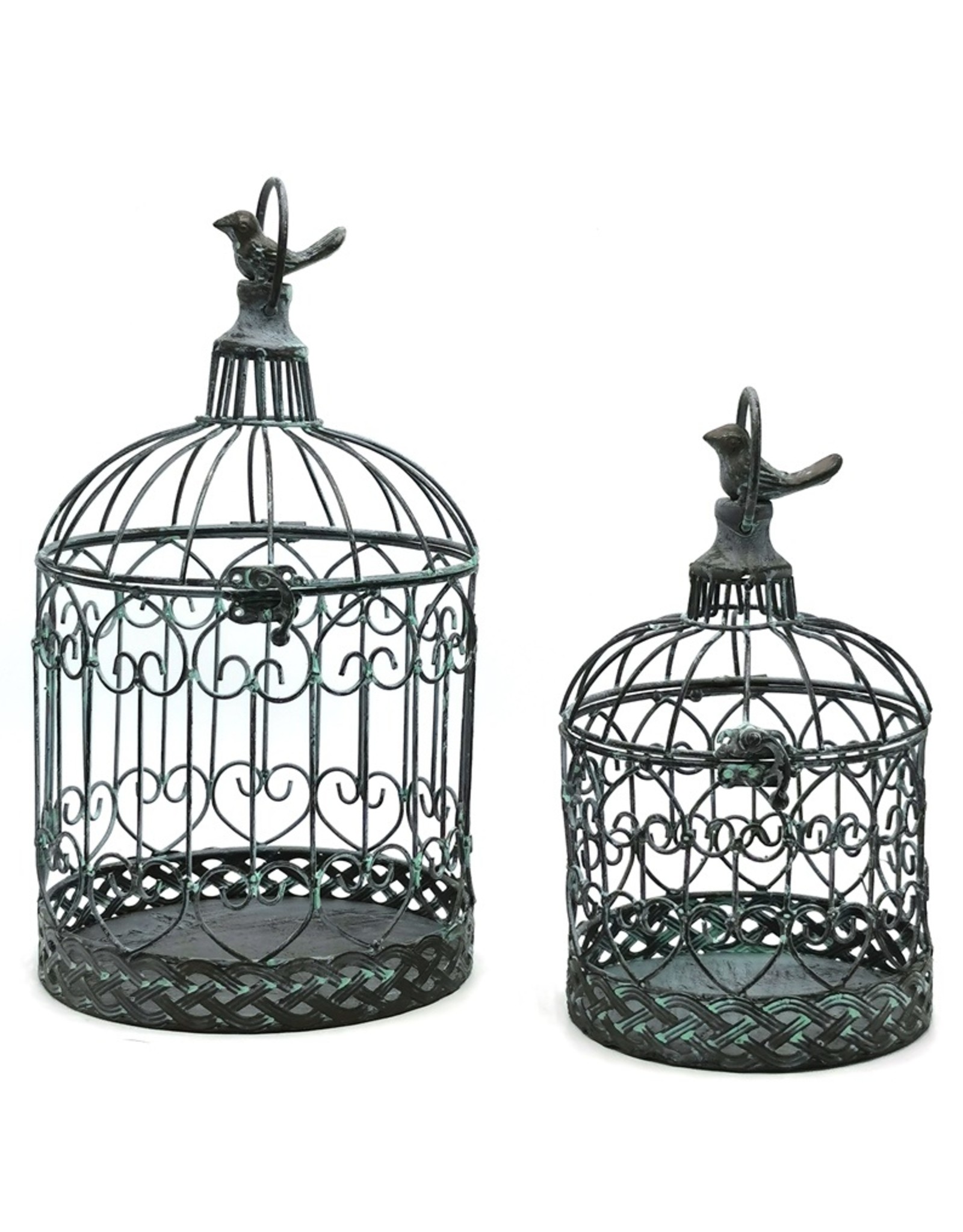 Trukado Miscellaneous - Brocante Metal Bird Cage Vintage Look (round) - Set of 2