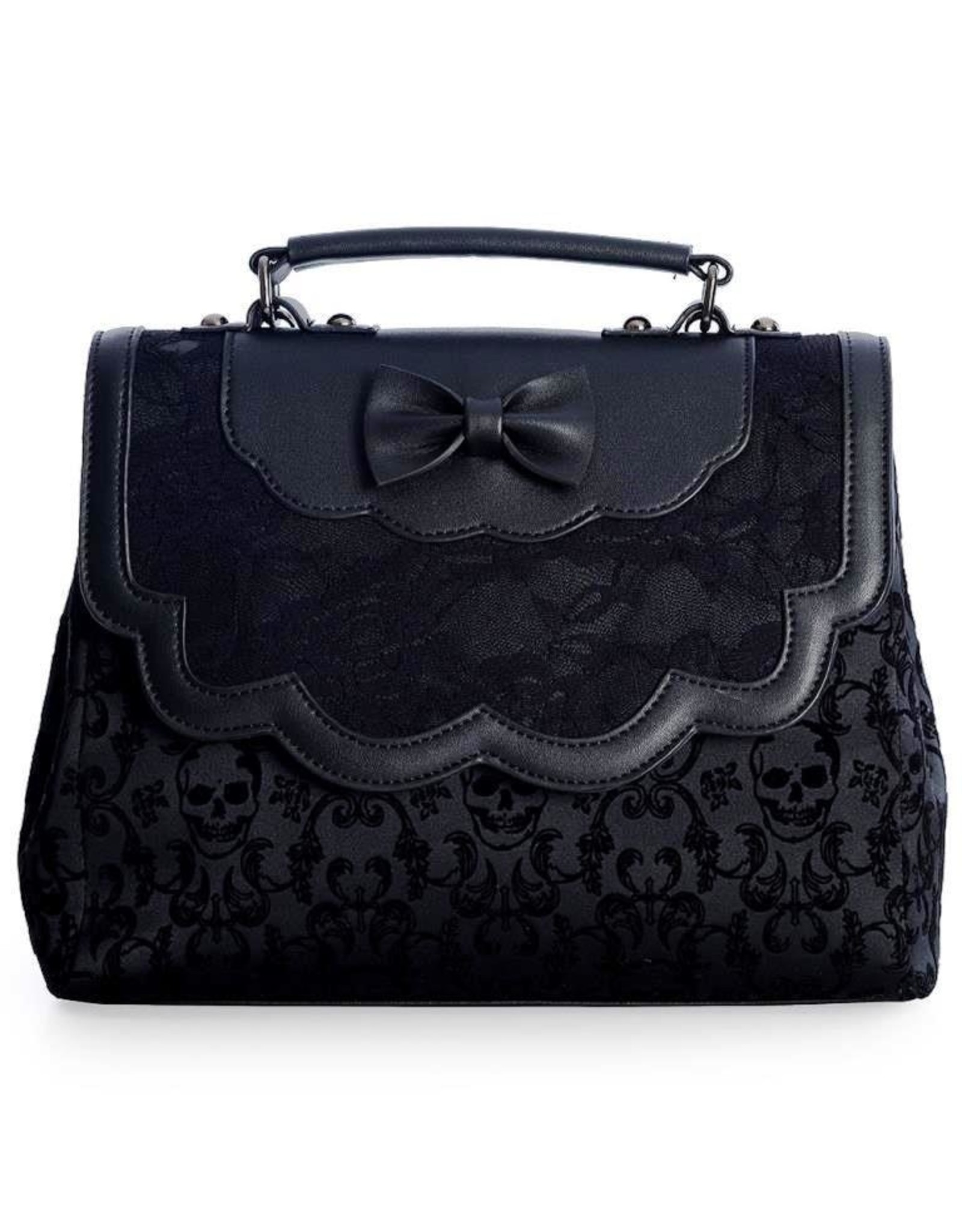 Banned Retro bags  Vintage bags - Banned Scarlet Illusion Vintage Handbag with Lace black