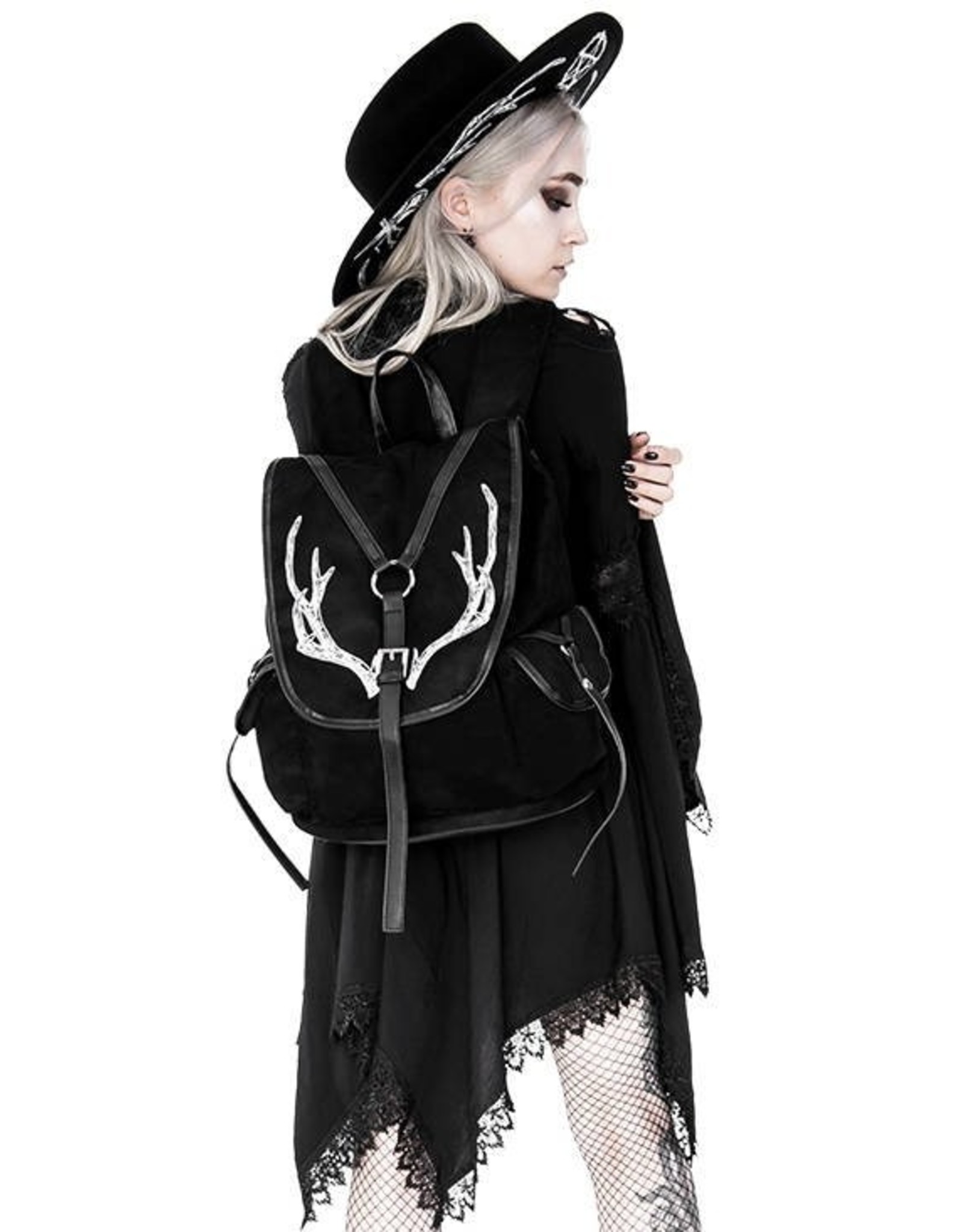 Restyle Gothic tassen Steampunk tassen - Restyle Antlers Pagan Rugzak  met Hertengewei