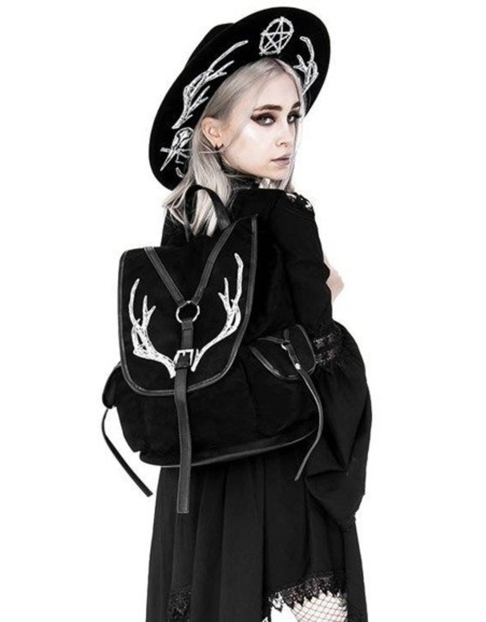 Restyle Gothic tassen Steampunk tassen - Restyle Antlers Pagan Rugzak  met Hertengewei