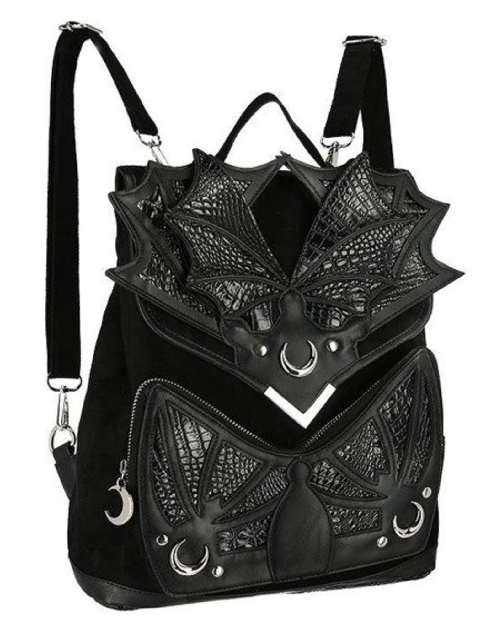 Restyle Gothic bags Steampunk bags -  Black Phantom Gothic Backpack with a Dragon Wings - Restyle