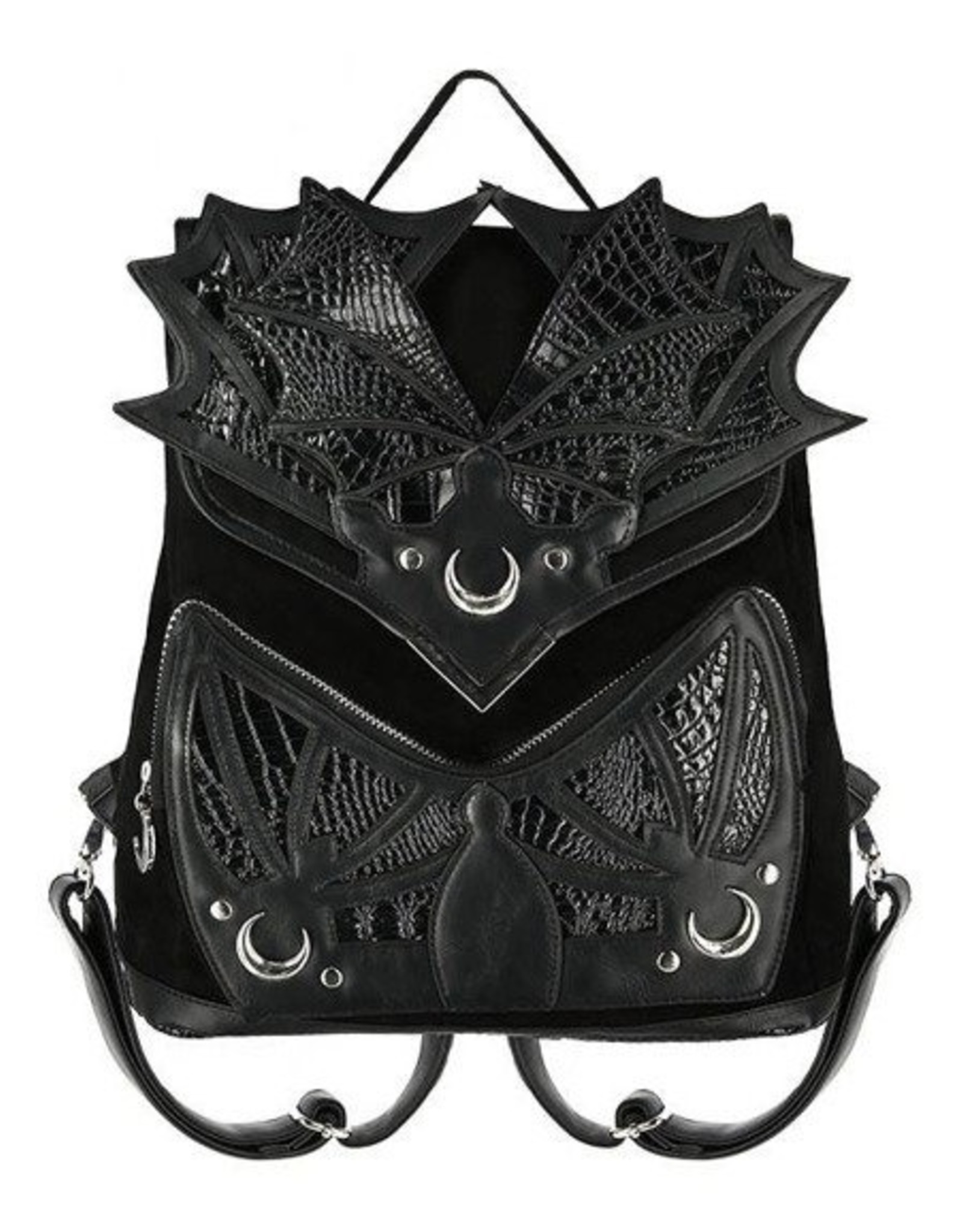 Restyle Gothic tassen Steampunk tassen - Zwarte Phantom Gothic Rugzak met Drakenvleugels - Restyle