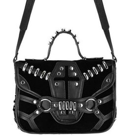 Restyle Coffin Purse Gothic Handtas met Doodskist Motief en Metalen Elementen