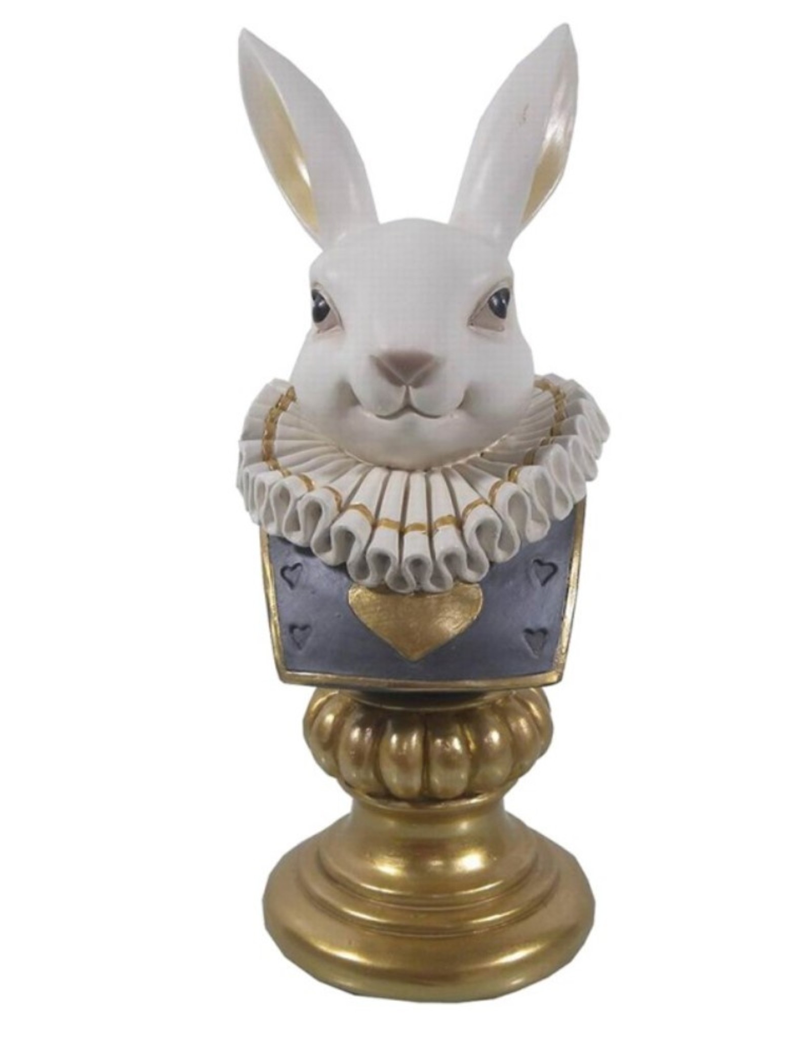 Trukado Giftware Figurines Collectables - Decorative Fantasy Statue Rabbit with Pleated Collar Bust 29cm