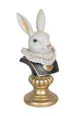 Trukado Giftware Figurines Collectables - Decorative Fantasy Statue Rabbit with Pleated Collar Bust 29cm