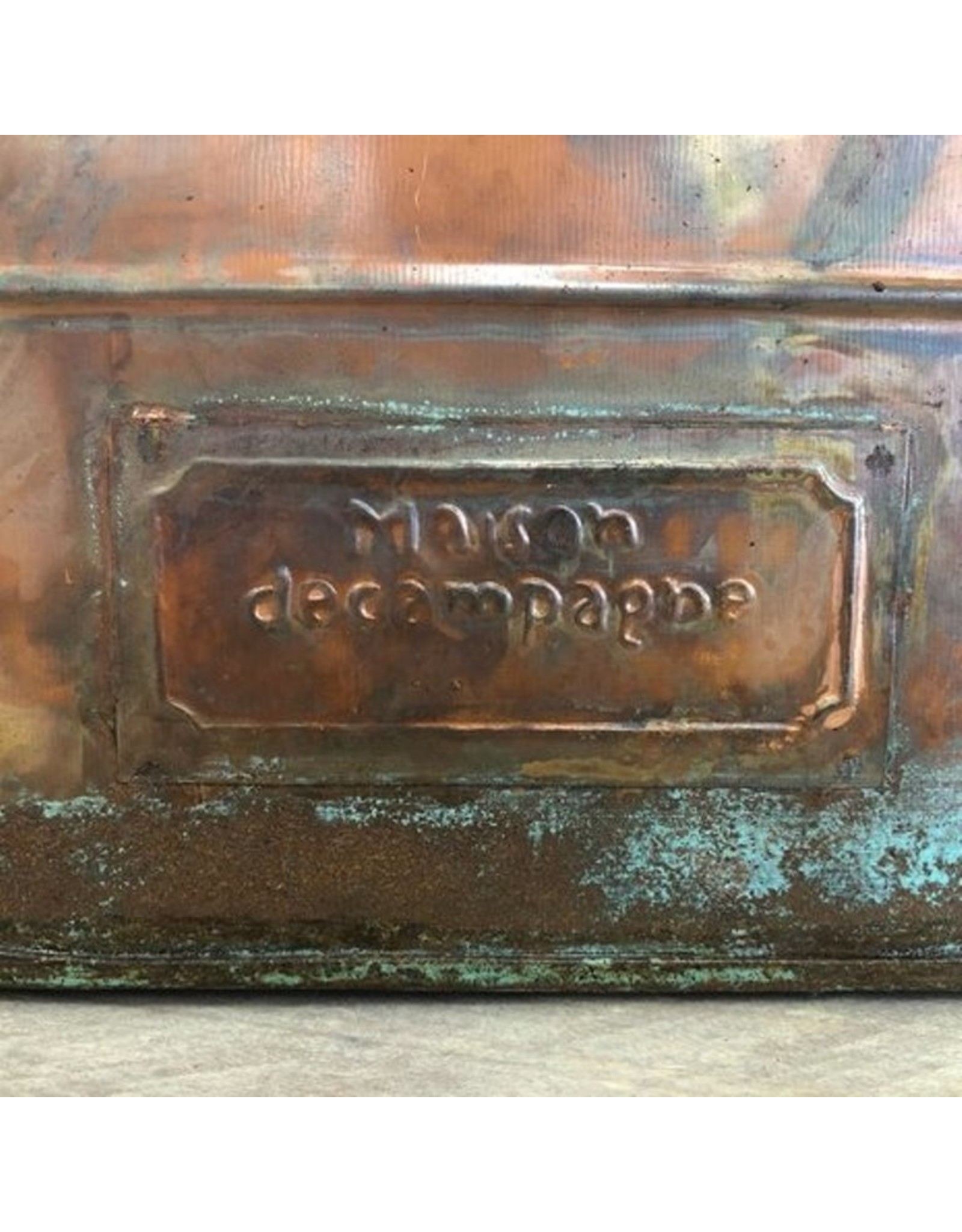 Trukado Miscellaneous - Wine crate made of Recycled Old Brass Look Metal