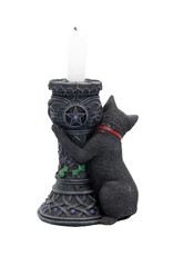 NemesisNow Giftware Beelden Collectables  - Middernacht Kat Kaarsenhouder  15cm