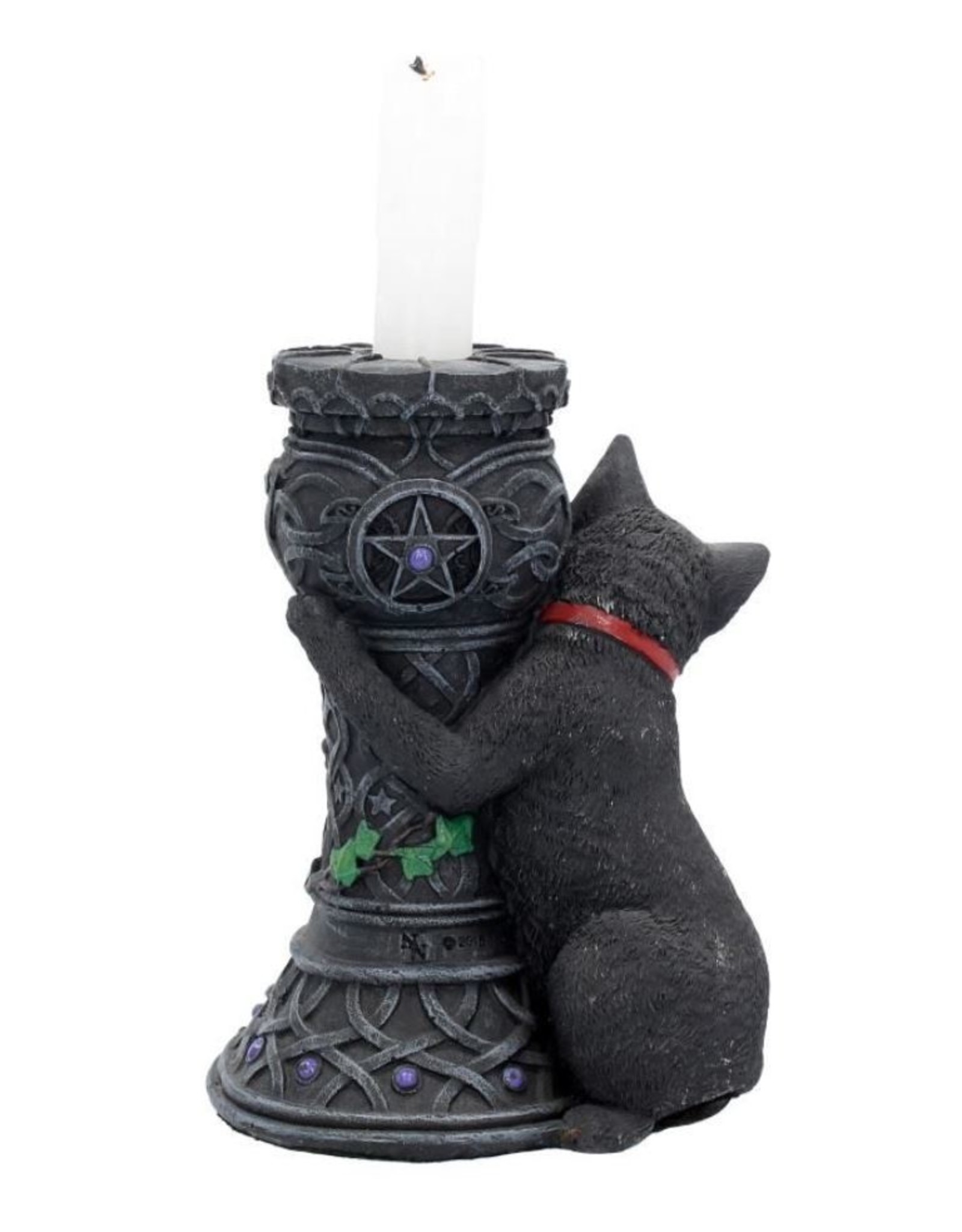 NemesisNow Giftware Beelden Collectables  - Middernacht Kat Kaarsenhouder  15cm