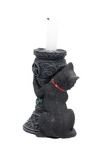 NemesisNow Giftware Beelden Collectables  - Middernacht Kat Kaarsenhouder  15cm