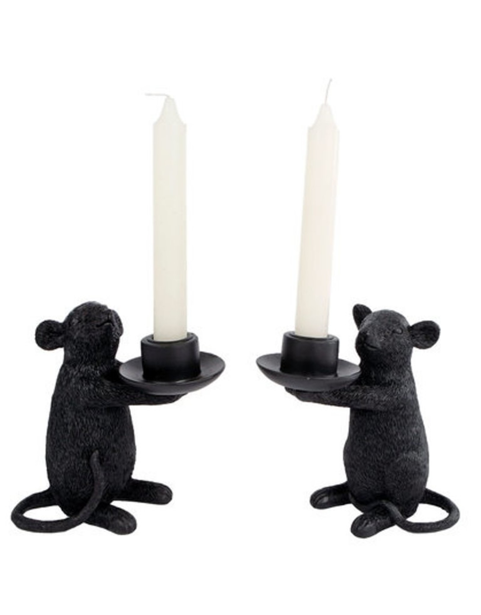 Trukado Giftware Figurines Collectables - Candlestick Mose Polystone Black 15,5cm 1 piece