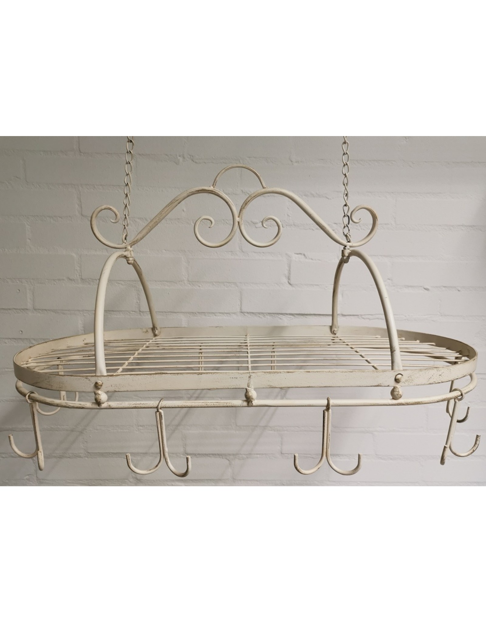 Trukado Miscellaneous - Brocante Pot and Pan Rack - Herbs Rack - White Large