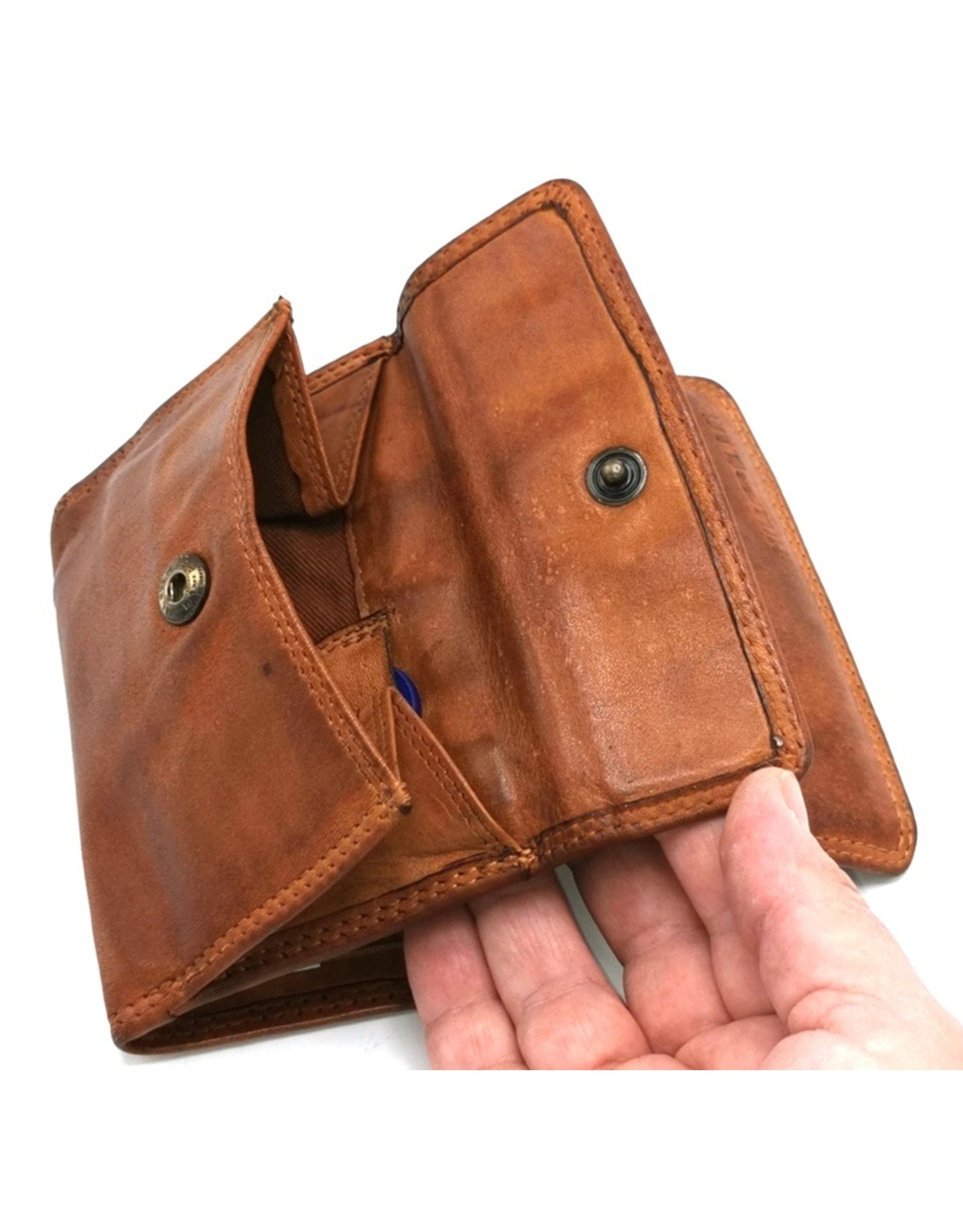 HillBurry Leren Portemonnees - Hillburry Portemonnee Gewassen Leer Medium