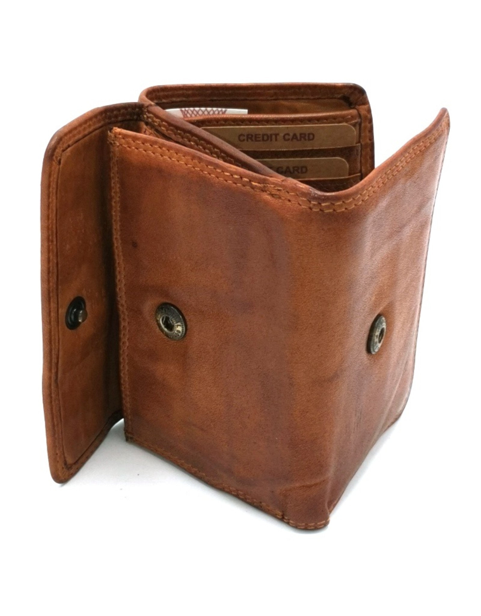 HillBurry Leren Portemonnees - Hillburry Portemonnee Gewassen Leer Medium