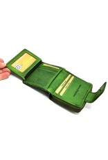 HillBurry Leather Wallets -  HillBurry Leather Wallet with Embossed Flowers Green
