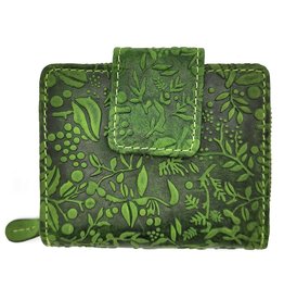 HillBurry HillBurry  Wallet with Embossed Flowers Green