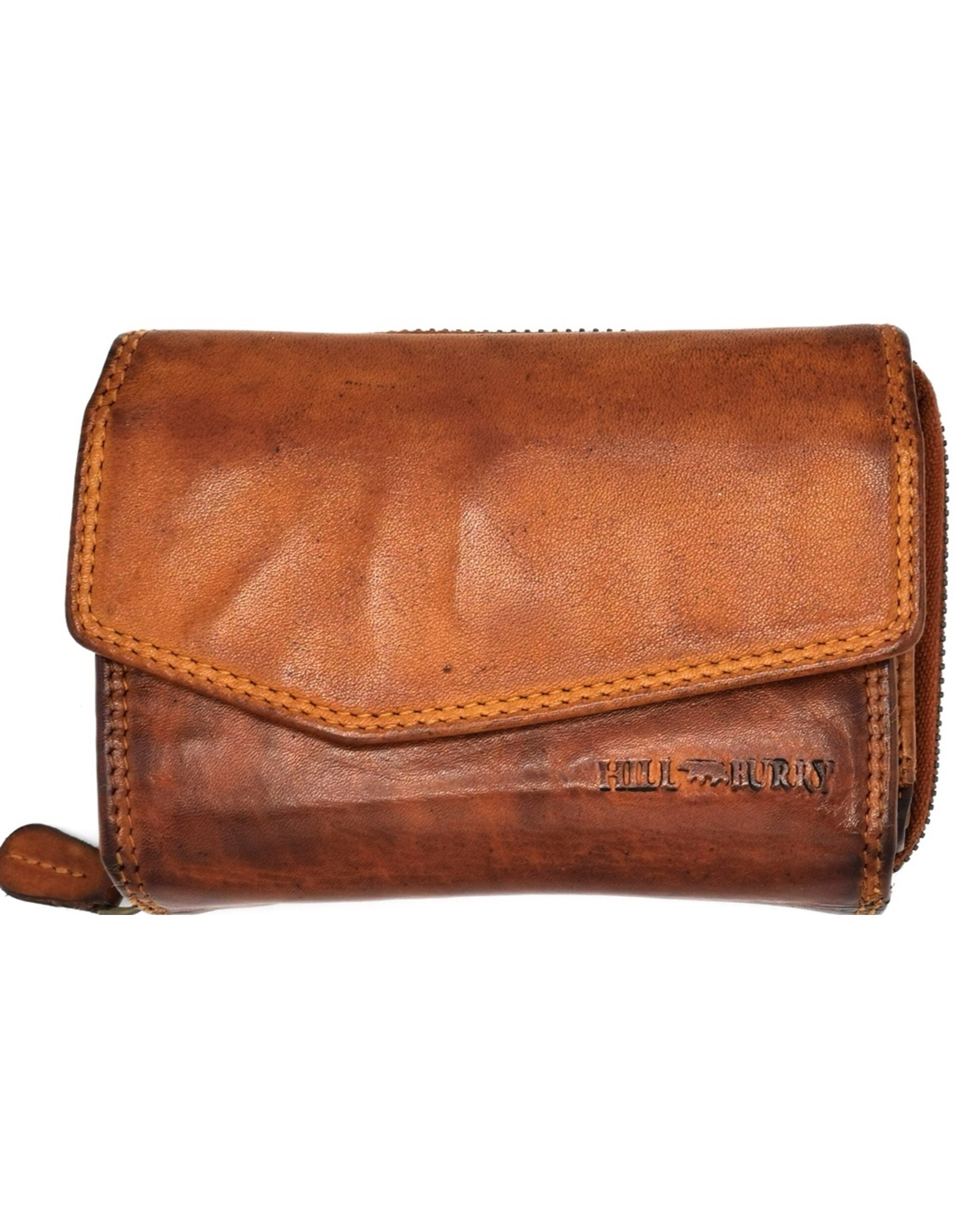 HillBurry Leather Wallets - Hillburry Wallet with Cover Washed Leather Cognac