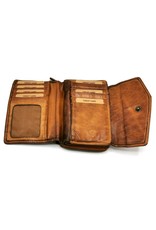 HillBurry Leather Wallets - Hillburry Wallet with Cover Washed Leather Cognac