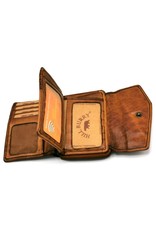 HillBurry Leren Portemonnees - Hillburry Portemonnee met Omslag Gewassen Leer Cognac