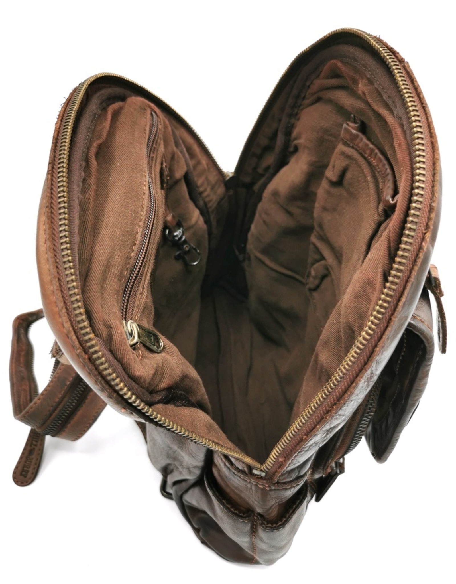 HillBurry Leather bags -  HillBurry backpack Washed Buffalo leather brown