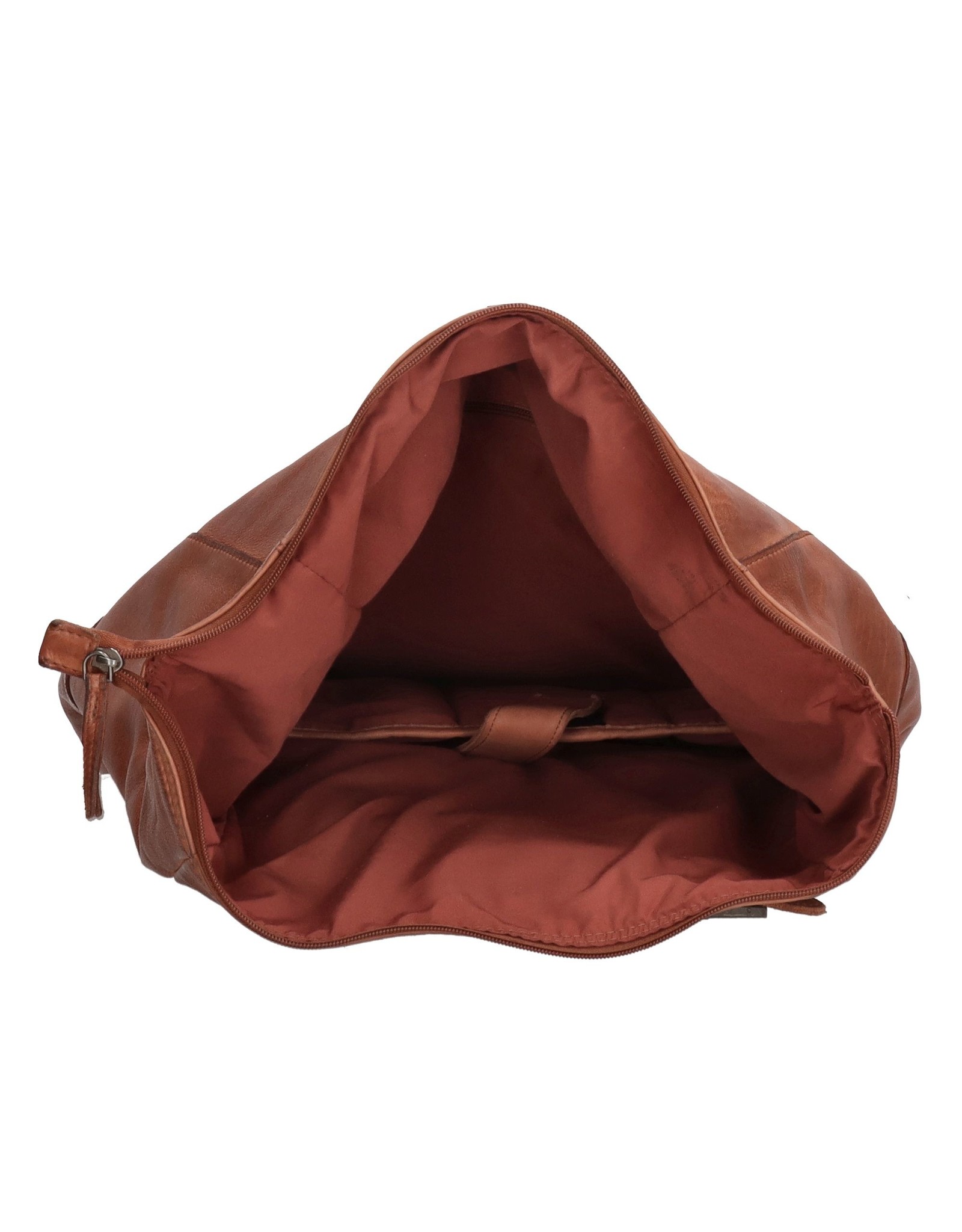 Hide & Stitches Leren rugzakken Leren shoppers - Hide & Stitches Rolltop Rugzak 15,6" - 17,3" donkercognac