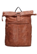 Hide & Stitches Leather backpacks  and leather shoppers - Hide & Stitches Rolltop Backpack 15,6" - 17,3" dark cognac