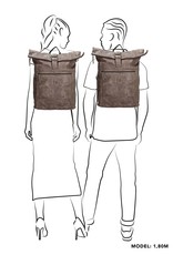 Hide & Stitches Leather backpacks  and leather shoppers - Hide & Stitches Rolltop Backpack 15,6" - 17,3" taupe