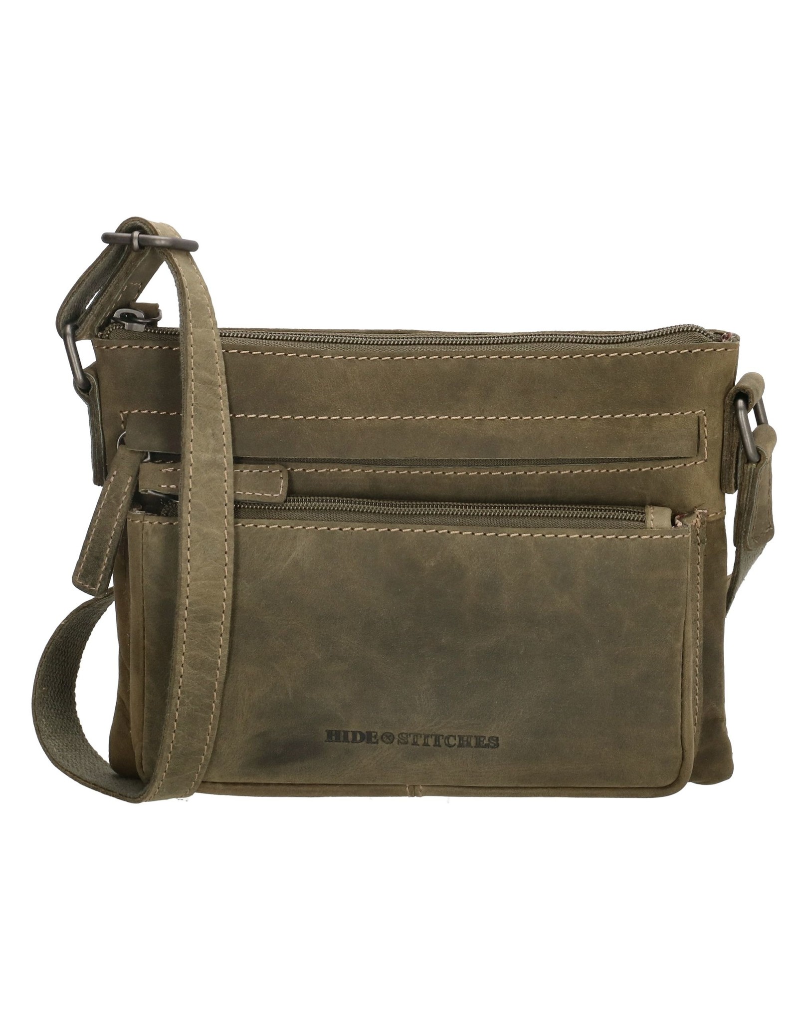 Hide & Stitches Leather bags - Hide & Stitches Shoulder bag with Phone pocket olive green