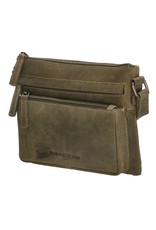 Hide & Stitches Leather bags - Hide & Stitches Shoulder bag with Phone pocket olive green