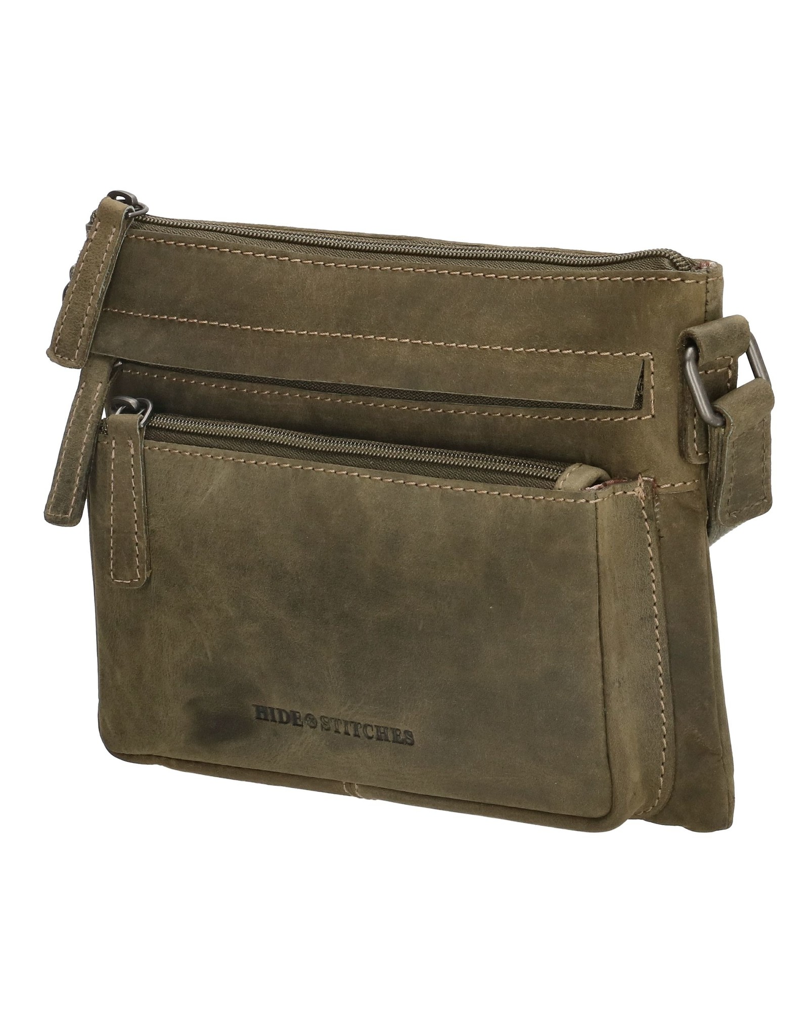 Hide & Stitches Leather bags - Hide & Stitches Shoulder bag with Phone pocket olive green