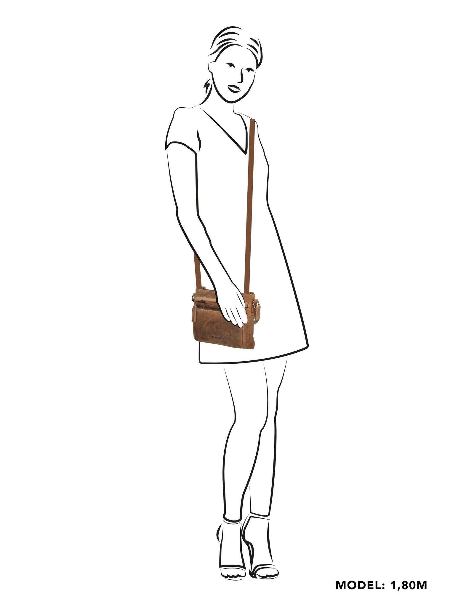 Hide & Stitches Leather bags - Hide & Stitches Shoulder bag with Phone pocket brown