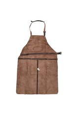 Old West Leren riemen en buckles - Hide & Stitches Leren Barbecue / Grill Schort donkerbruin