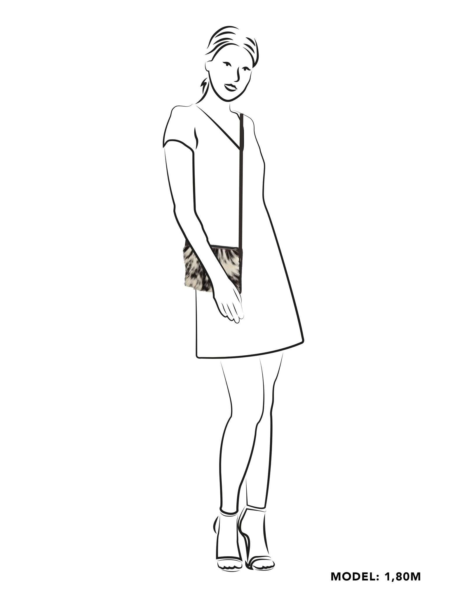 Hide & Stitches Leren Festivaltasjes, heuptassen en riemtassen - Hide & Stitches Leren Schoudertas met Echt vacht zwart-wit