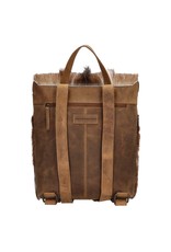 Hide & Stitches Leather backpacks  and leather shoppers - Hide & Stitches Leather Backpack with Fur Cover Brown