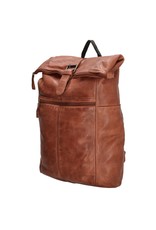 Old West Leather backpacks Leather shoppers -  Hide & Stitches Leather Rolltop Backpack 13,3 inch cognac