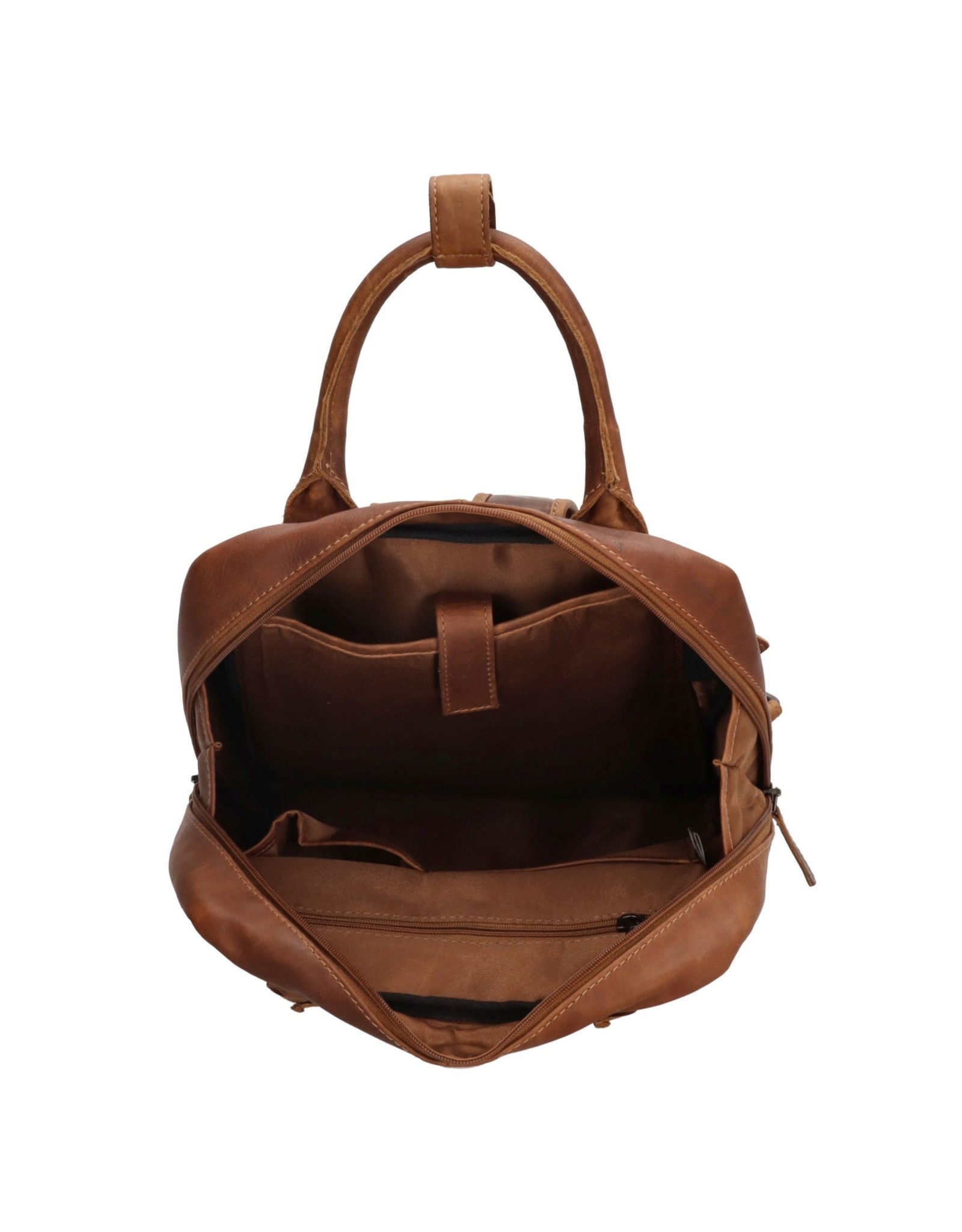 Hide & Stitches Leren rugzakken Leren shoppers - Hide & Stitches Japura Rugzak 13,3 inch cognac