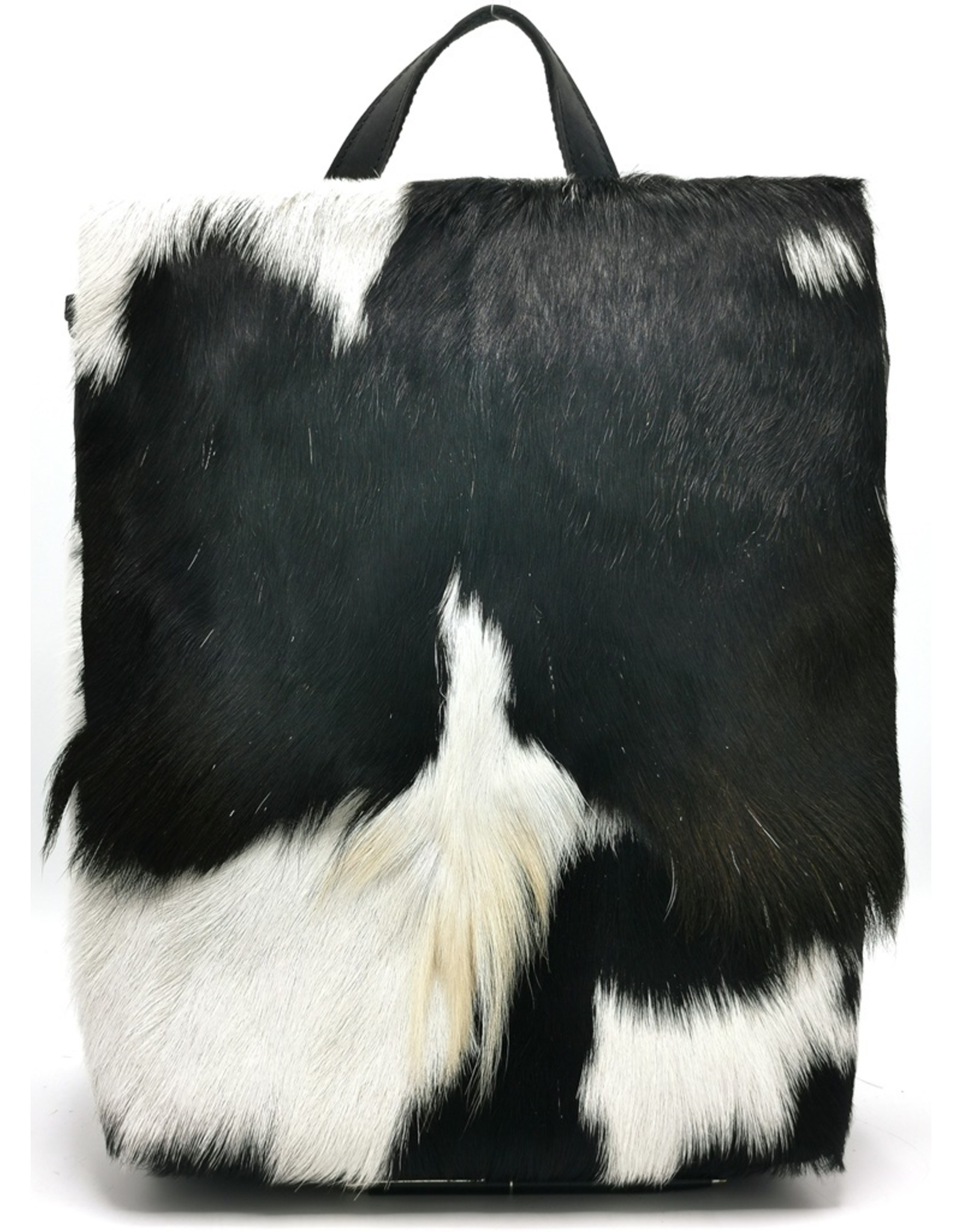 Hide & Stitches Leather backpacks  and leather shoppers - Hide & Stitches Leather Backpack with Fur Cover Black