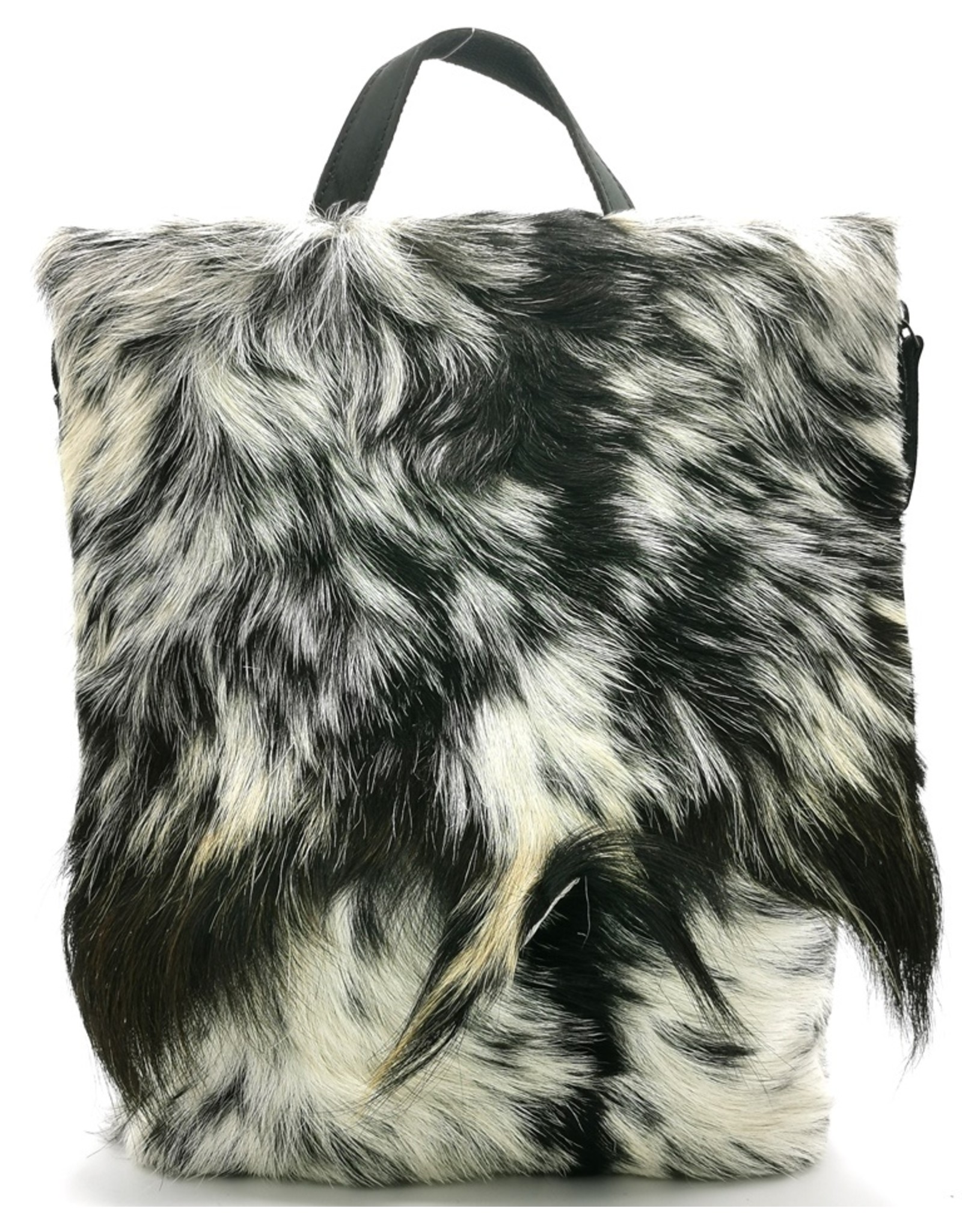 Hide & Stitches Leather backpacks  and leather shoppers - Hide & Stitches Leather Backpack with Fur Cover Black - 2