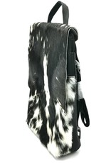 Hide & Stitches Leren rugzakken Leren shoppers - Hide & Stitches Leren Rugzak met Vacht omslag Zwart - 3