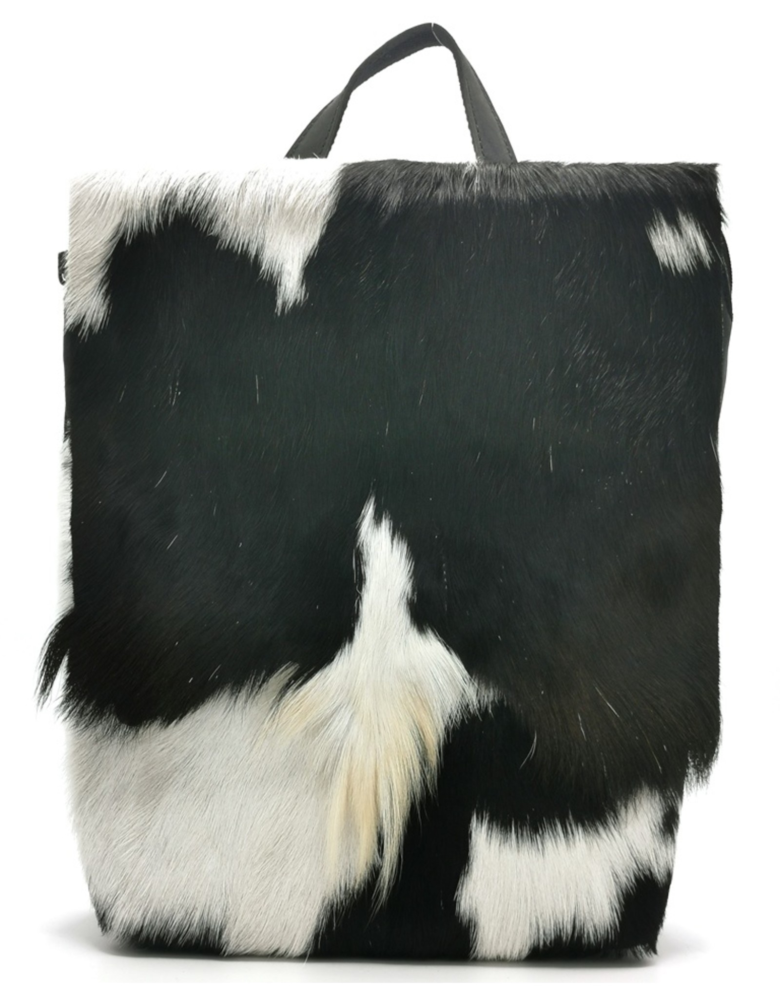 Hide & Stitches Leather backpacks  and leather shoppers - Hide & Stitches Leather Backpack with Fur Cover Black