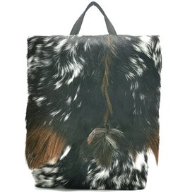 Hide & Stitches Hide & Stitches Leather Backpack with Fur Cover Black - 5